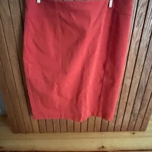 Ann Taylor Orange Pencil Skirt Knee-Length Work